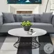 Loxley White Marble And Black Metal Coffee Table