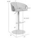 Montego Snow White Upholstered Swivel Bar Stool