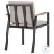 Nofi Taupe Outdoor Patio Dining Chair Set Of 2