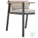 Nofi Taupe Outdoor Patio Dining Chair Set Of 2