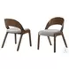 Polly Gray And Walnut Mid Century Upholstered Dining Chair Set of 2