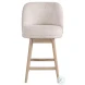 Sadie Ancient Stone Upholstered Swivel 26" Counter Height Stool