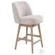 Sadie Ancient Stone Upholstered Swivel 26" Counter Height Stool