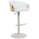 Solstice White Upholstered Swivel Bar Stool