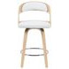 Shelly Oak and White Upholstered Swivel Counter Height Stool