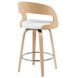 Shelly Oak and White Upholstered Swivel Counter Height Stool