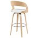 Shelly Oak and White Upholstered Swivel Bar Stool