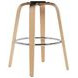 Shelly Oak and White Upholstered Swivel Bar Stool