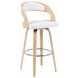Shelly Oak and White Upholstered Swivel Bar Stool