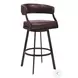 Dione Auburn Bay And Ford Brown Faux Leather 26" Counter Height Stool