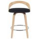 Sonia Oak and Black Upholstered Swivel Counter Height Stool