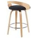 Sonia Oak and Black Upholstered Swivel Counter Height Stool