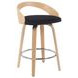 Sonia Oak and Black Upholstered Swivel Counter Height Stool