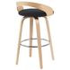 Sonia Oak and Black Upholstered Swivel Bar Stool