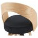 Sonia Oak and Black Upholstered Swivel Bar Stool