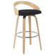 Sonia Oak and Black Upholstered Swivel Bar Stool
