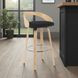 Sonia Oak and Black Upholstered Swivel Bar Stool