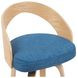 Sonia Oak and Blue Upholstered Swivel Bar Stool