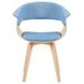 Summer Oak and Light Blue Upholstered Dining Chair