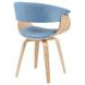 Summer Oak and Light Blue Upholstered Dining Chair