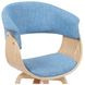 Summer Oak and Light Blue Upholstered Dining Chair