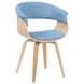 Summer Oak and Light Blue Upholstered Dining Chair