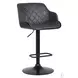 Toby Black Powder Coated With Grey Faux Leather Adjustable Bar Stool