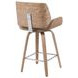 Tyler White Wash and Vintage Brown Upholstered Swivel Counter Height Stool