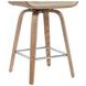 Tyler White Wash and Vintage Brown Upholstered Swivel Counter Height Stool