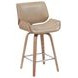 Tyler White Wash and Vintage Brown Upholstered Swivel Counter Height Stool