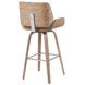 Tyler White Wash and Vintage Brown Upholstered Swivel Bar Stool