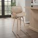 Tyler White Wash and Vintage Brown Upholstered Swivel Bar Stool