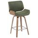 Tyler White Wash and Vintage Green Upholstered Swivel Counter Height Stool