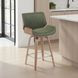 Tyler White Wash and Vintage Green Upholstered Swivel Counter Height Stool