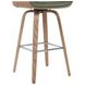 Tyler White Wash and Vintage Green Upholstered Swivel Bar Stool