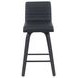 Vienna Brushed Black and Black Upholstered Swivel Counter Height Stool