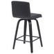 Vienna Brushed Black and Black Upholstered Swivel Counter Height Stool