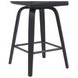 Vienna Brushed Black and Black Upholstered Swivel Counter Height Stool