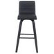 Vienna Brushed Black and Black Upholstered Swivel Bar Stool