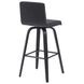 Vienna Brushed Black and Black Upholstered Swivel Bar Stool