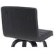 Vienna Brushed Black and Black Upholstered Swivel Bar Stool
