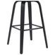Vienna Brushed Black and Black Upholstered Swivel Bar Stool