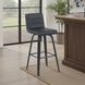 Vienna Brushed Black and Black Upholstered Swivel Bar Stool