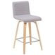 Vienna Oak and Gray Upholstered Swivel Counter Height Stool