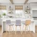 Vienna Oak and Gray Upholstered Swivel Counter Height Stool