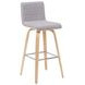 Vienna Oak and Gray Upholstered Swivel Bar Stool