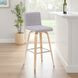 Vienna Oak and Gray Upholstered Swivel Bar Stool