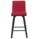 Vienna Brushed Black and Red Upholstered Swivel Counter Height Stool