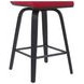 Vienna Brushed Black and Red Upholstered Swivel Counter Height Stool