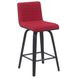 Vienna Brushed Black and Red Upholstered Swivel Counter Height Stool